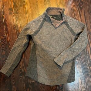Women’s Prana Wool Blend Brown Quarter-Snap Pullover Sweater Medium